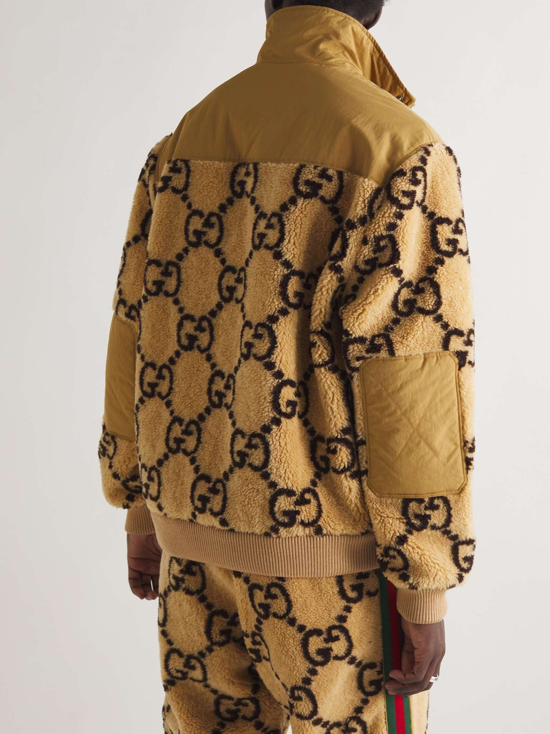 Logo-Jacquard Wool-Blend Fleece and Shell Half-Zip Track Jacket 4