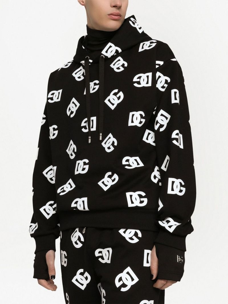 all-over logo-print cotton hoodie - 5