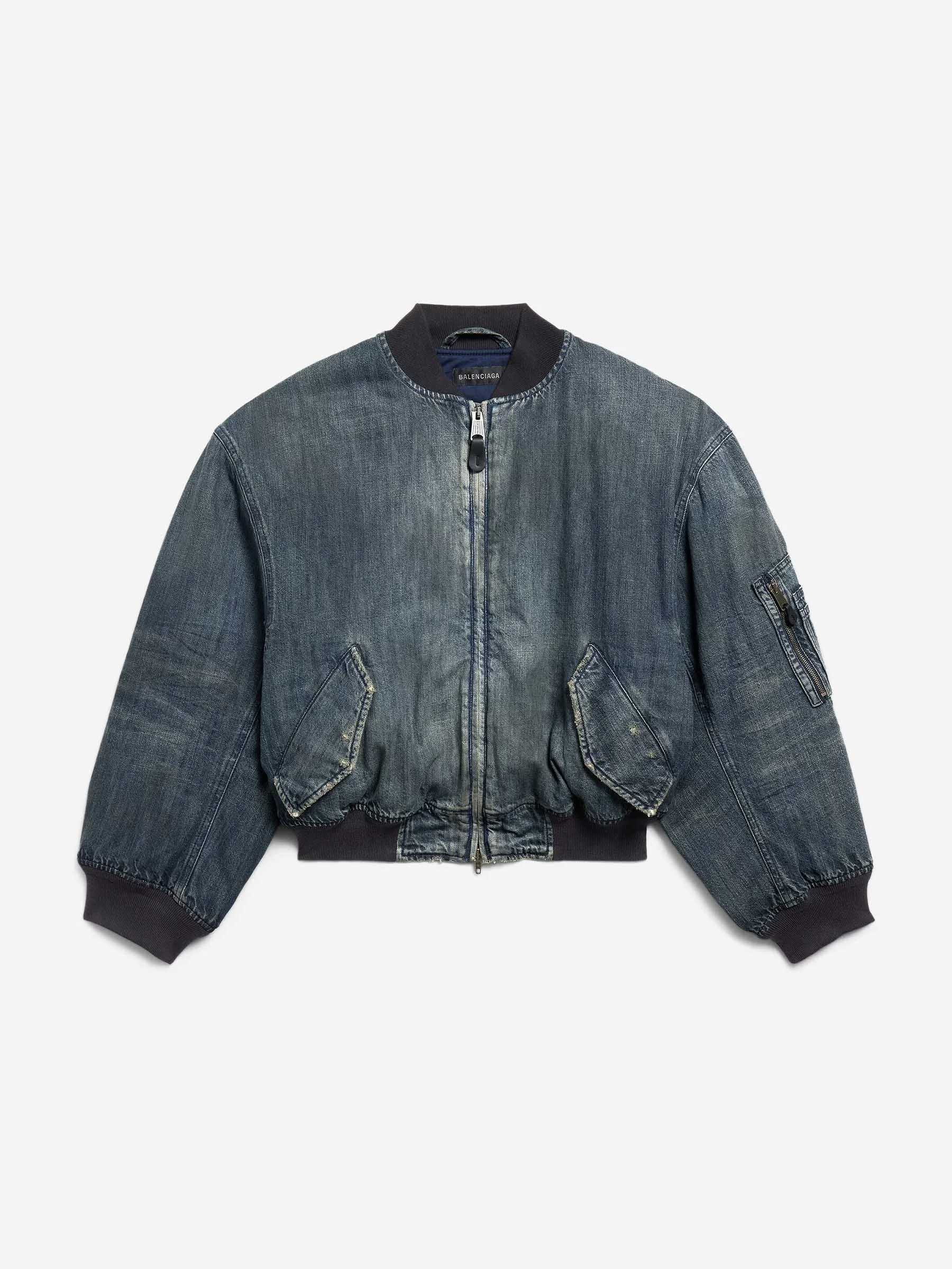 DENIM BOMBER JACKET - 1