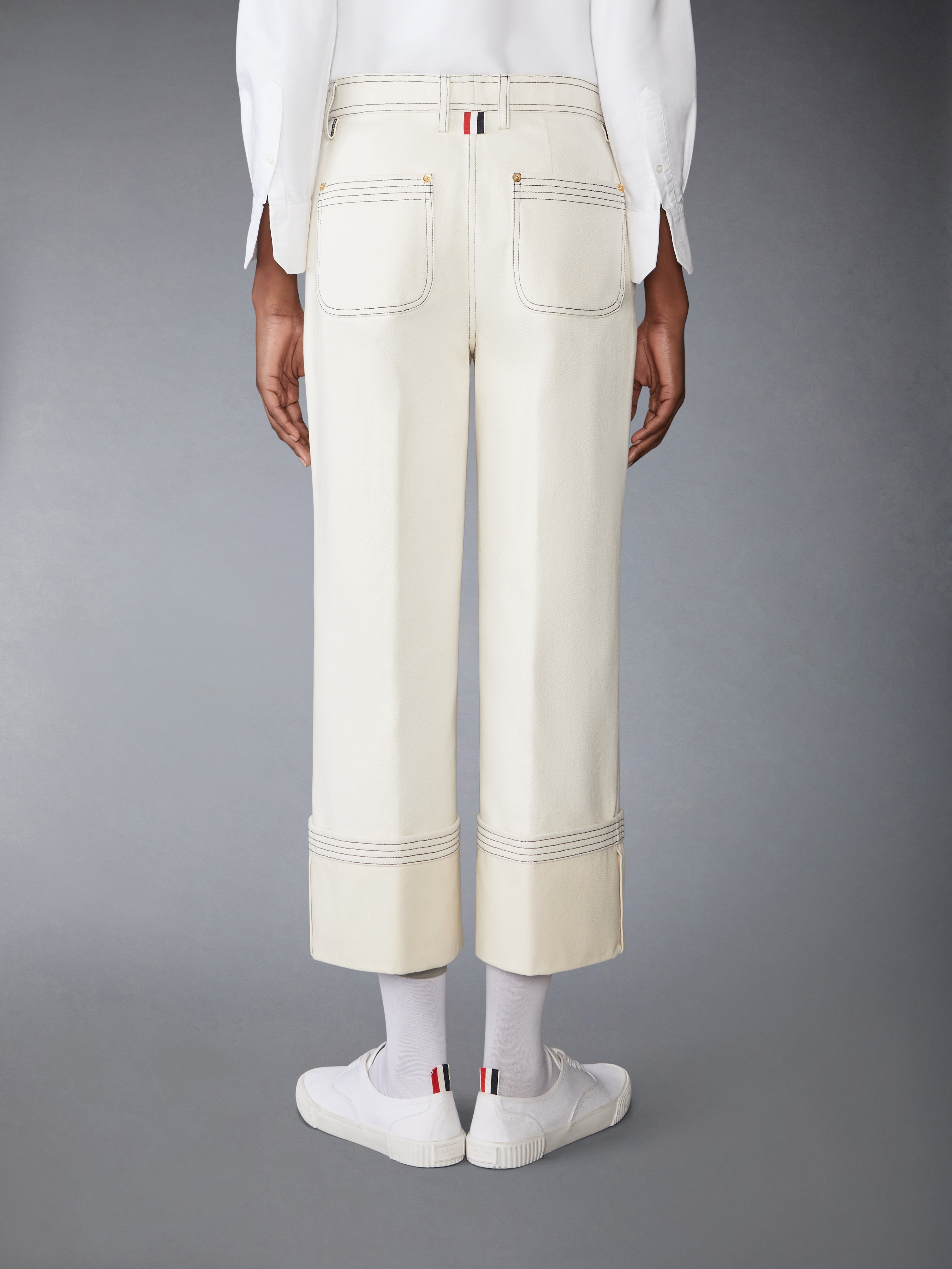 SELVEDGE DENIM WIDE LEG TROUSER - 3