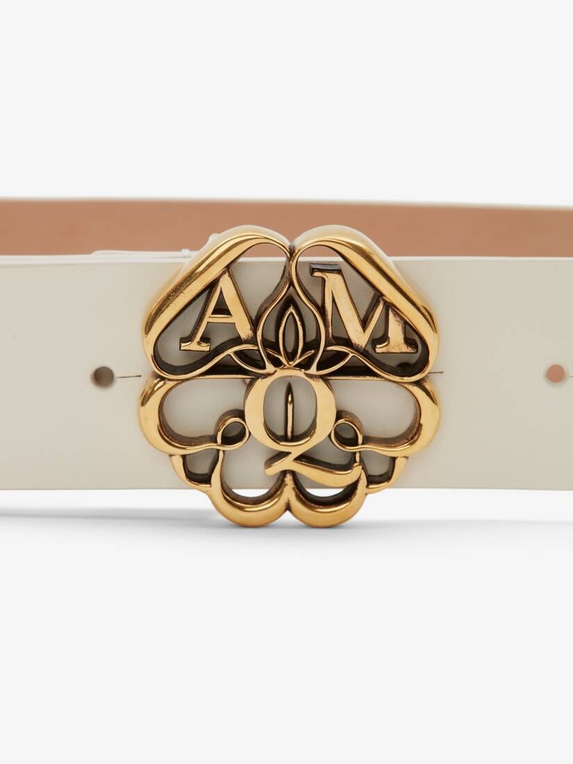 Seal Logo Belt in Ivory - 3