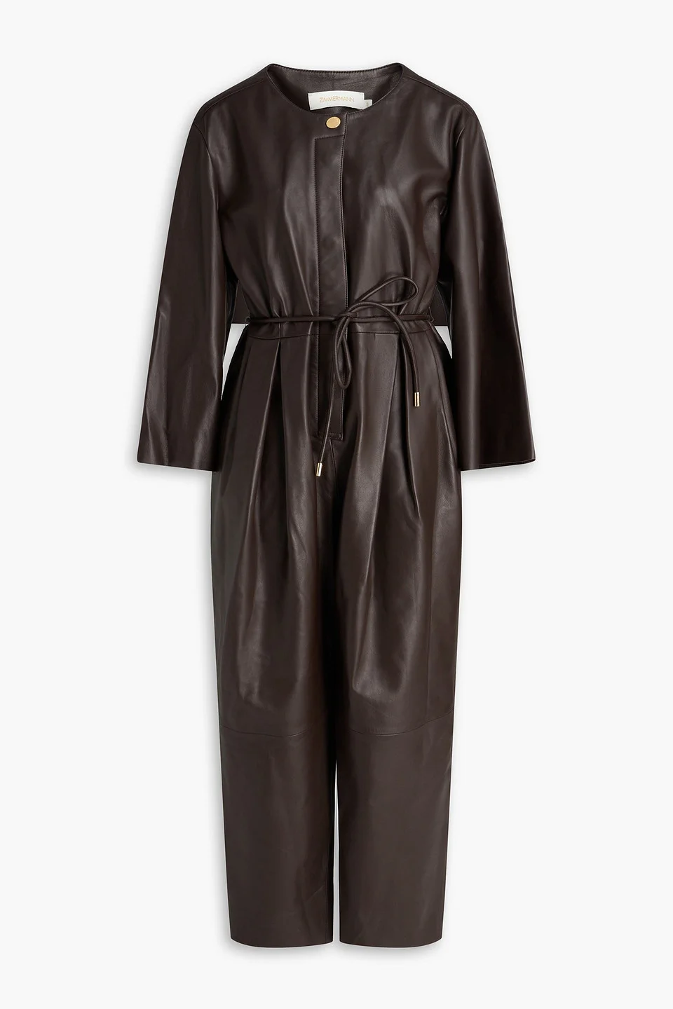Pleated leather jumpsuit - 1