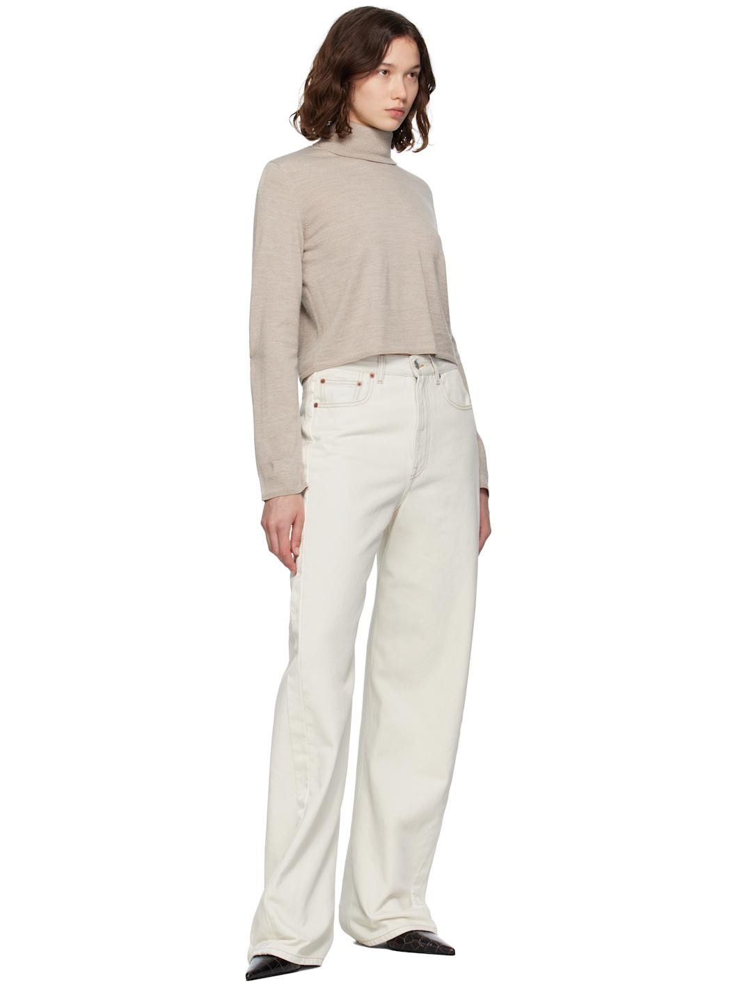 Taupe Knitted Turtleneck - 4