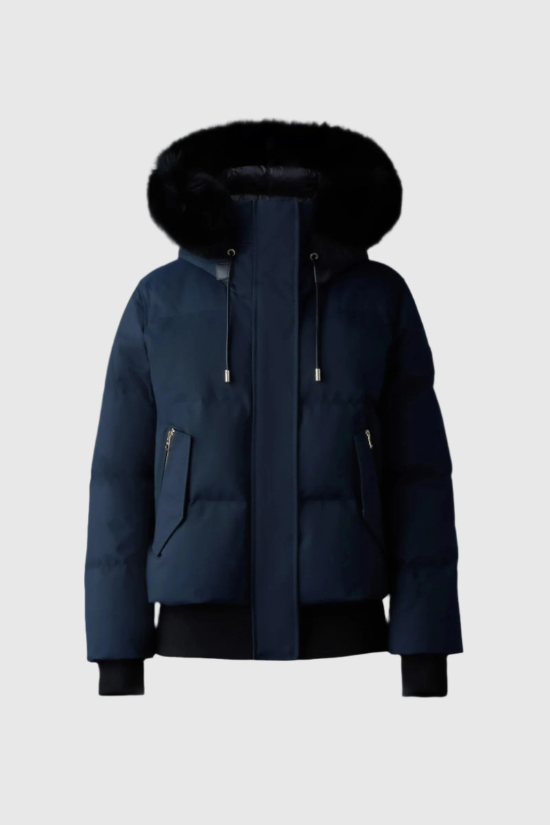 NEFI-BX Down jacket with blue fox fur hood 1