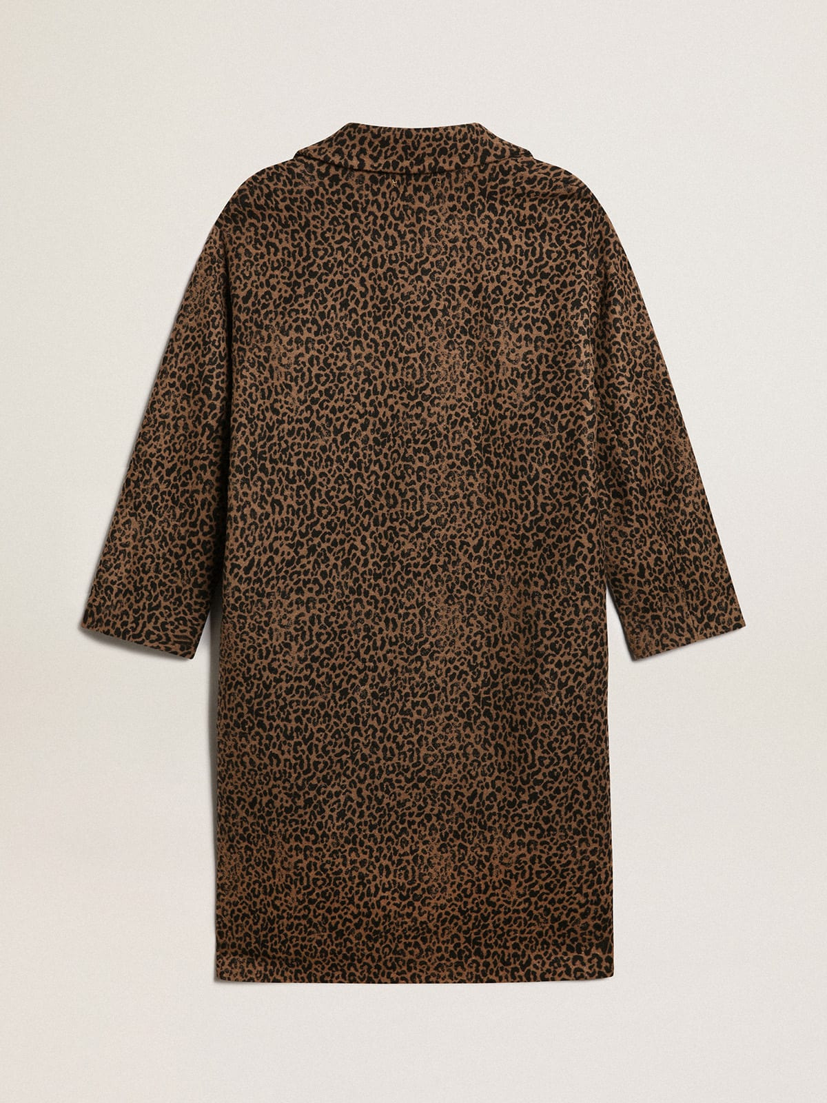 Women's single-breasted cocoon coat in wool with jacquard motif - 5