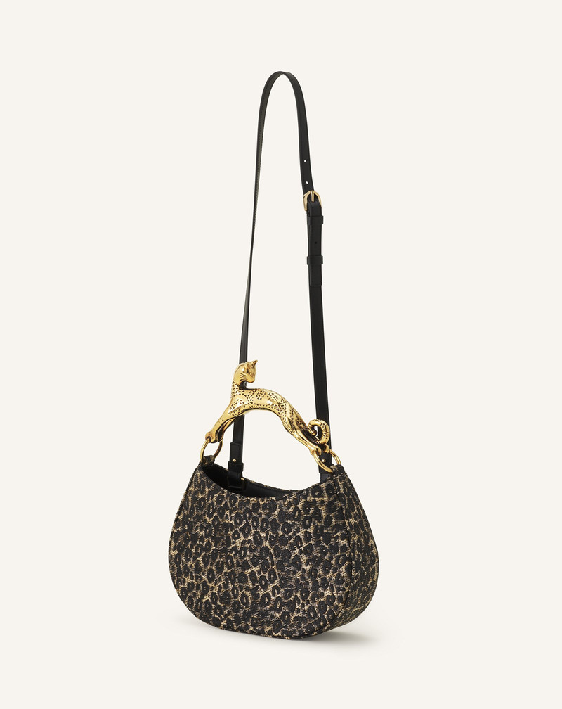 HOBO CAT BAG IN RAFFIA LEOPARD PRINT 3
