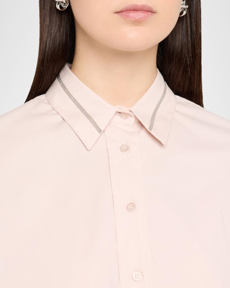 Chain-Trim Stretch Cotton Shirt 5