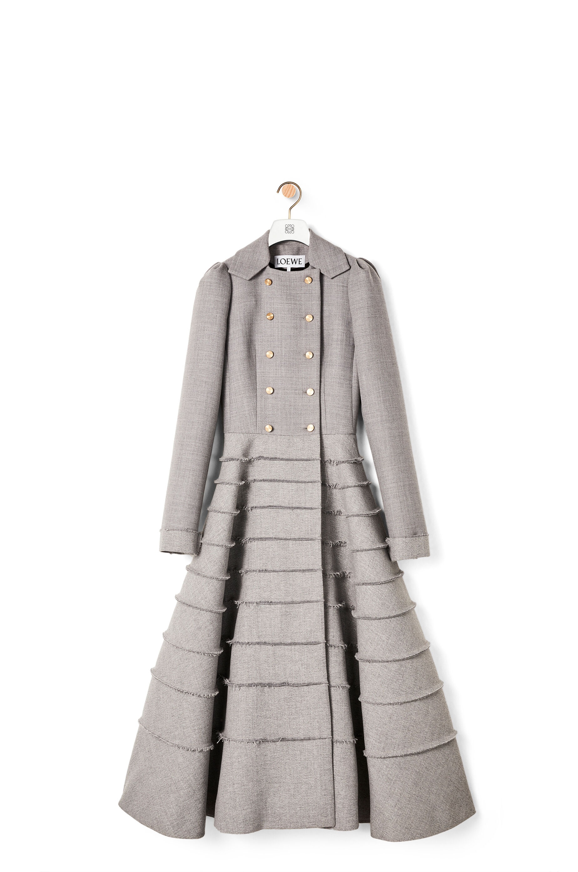 Raw edge coat in wool - 1
