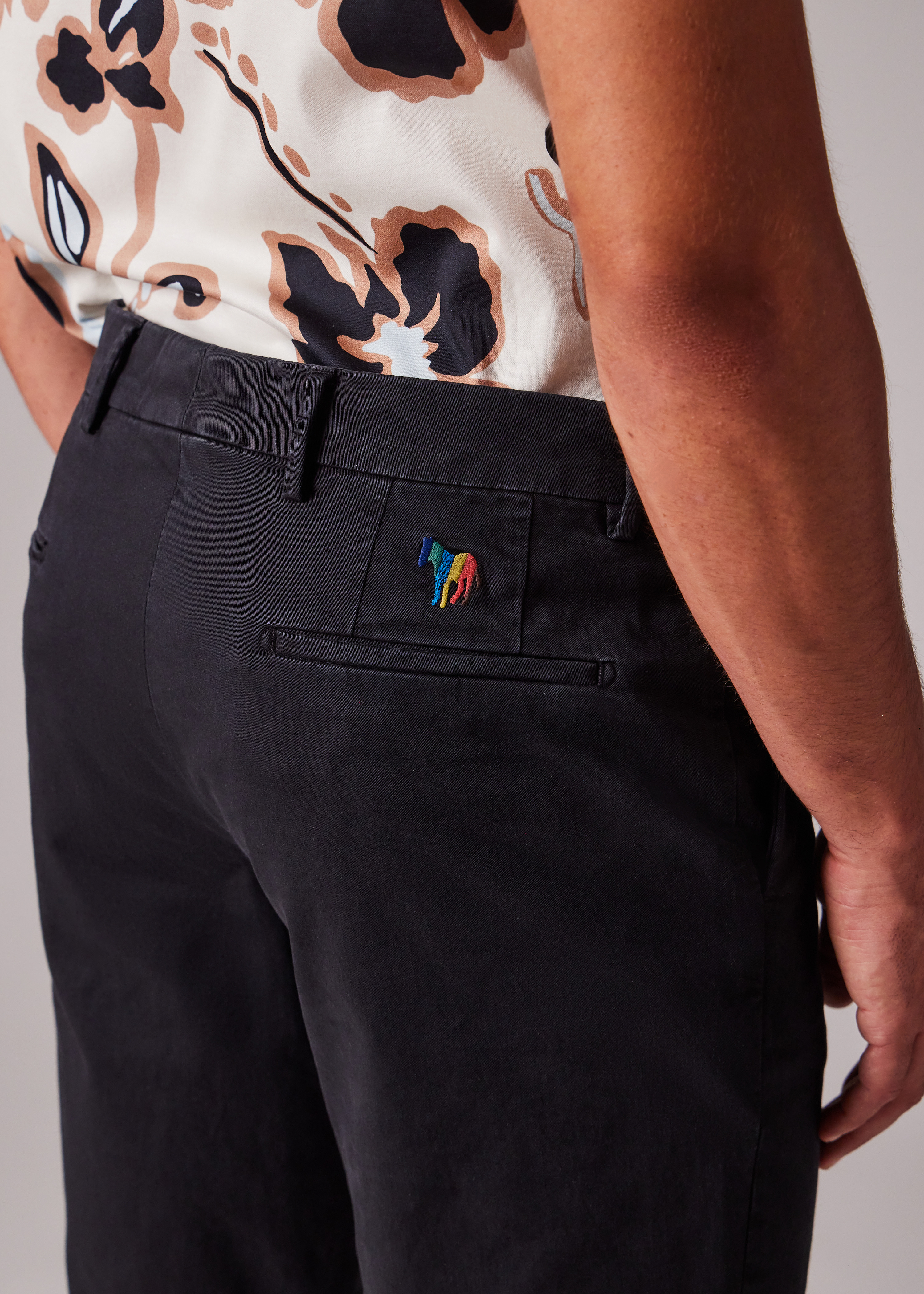 Mid-Fit Black Garment-Dyed 'Broad Stripe Zebra' Chinos - 4