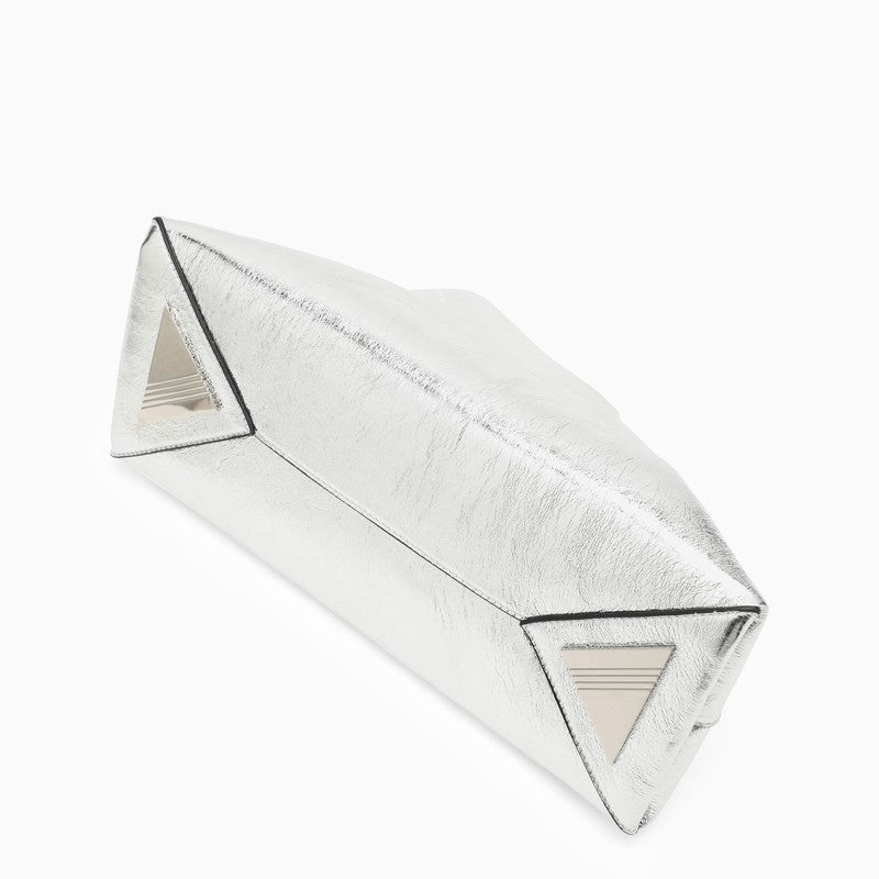 THE ATTICO DAY OFF SILVER LEATHER CLUTCH BAG | netdressed