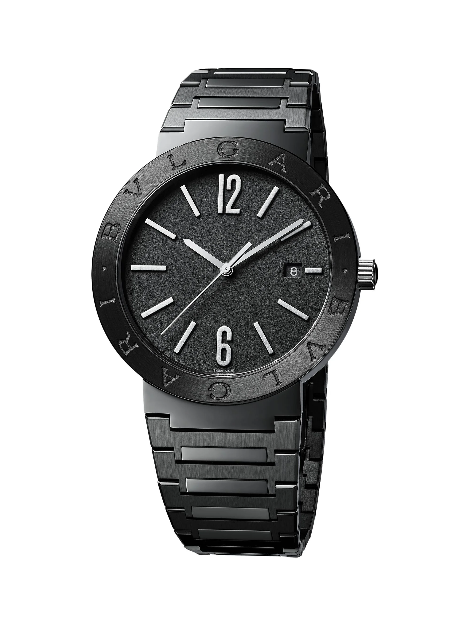 Men's Black Stainless Steel Bracelet Watch/41MM - Black - 1