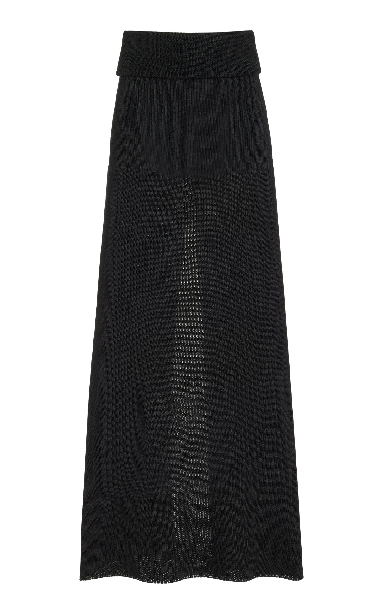 Avalon Lacquered Knit Maxi Skirt black - 1