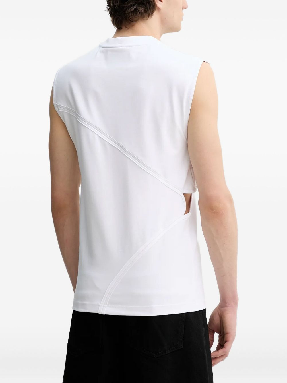 cut-out sleeveless vest - 3