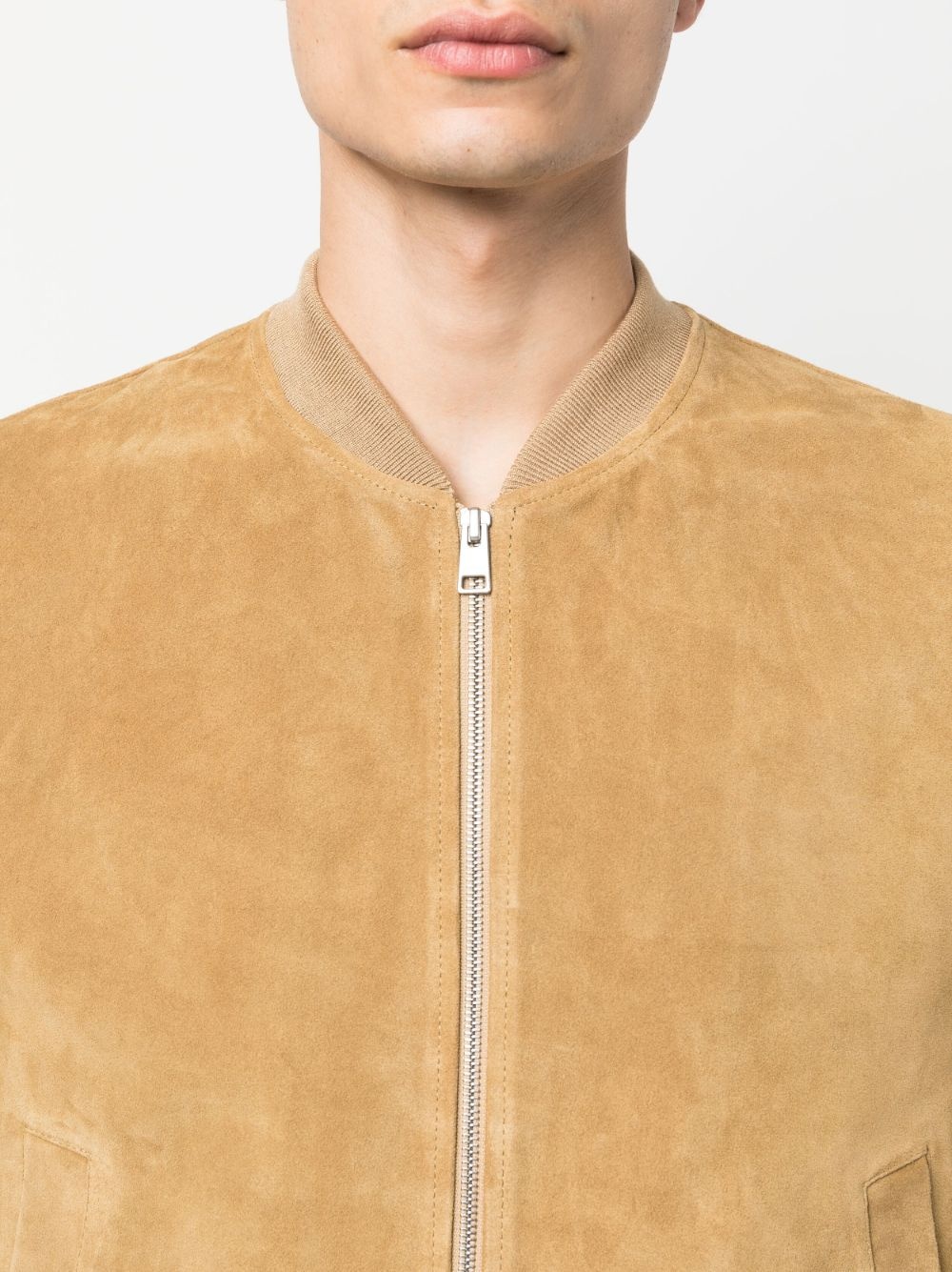 zip-up suede jacket - 5