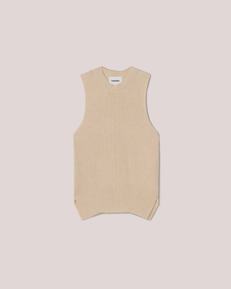 LEELA - Cashmere-merino tank top - Beige 1