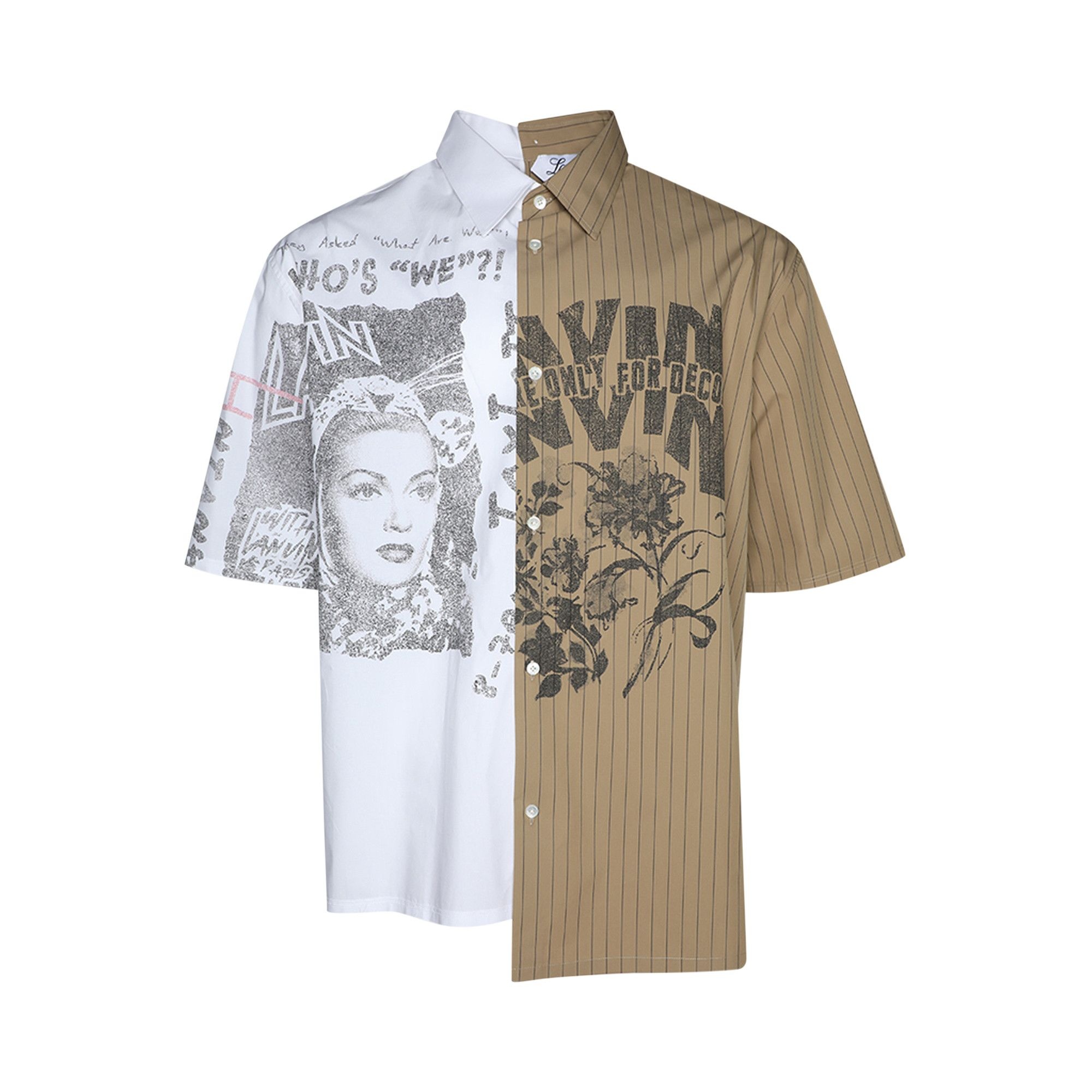 Lanvin x Future Cropped Asymetric Short-Sleeve Shirt 'Off White' - 1