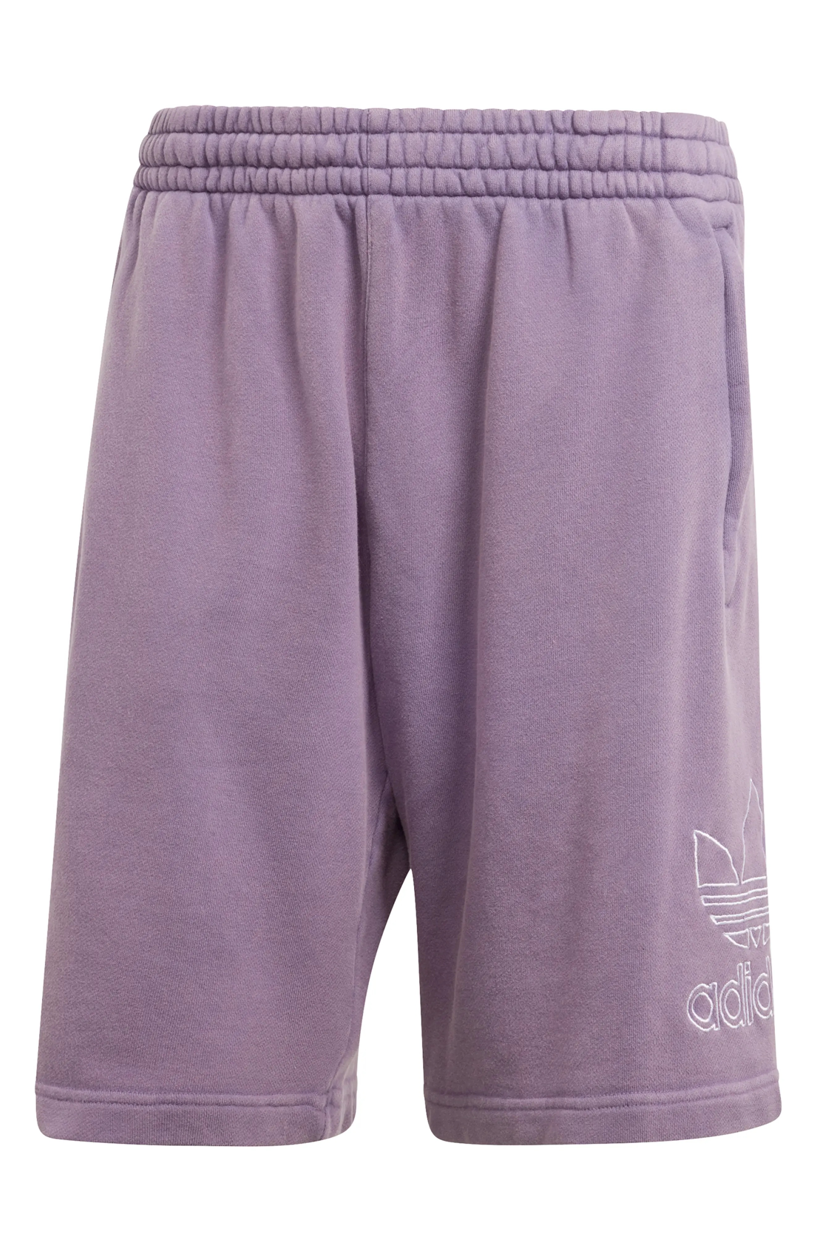 Adicolor Lifestyle Outline Trefoil Shorts in Shadow Violet/White - 4