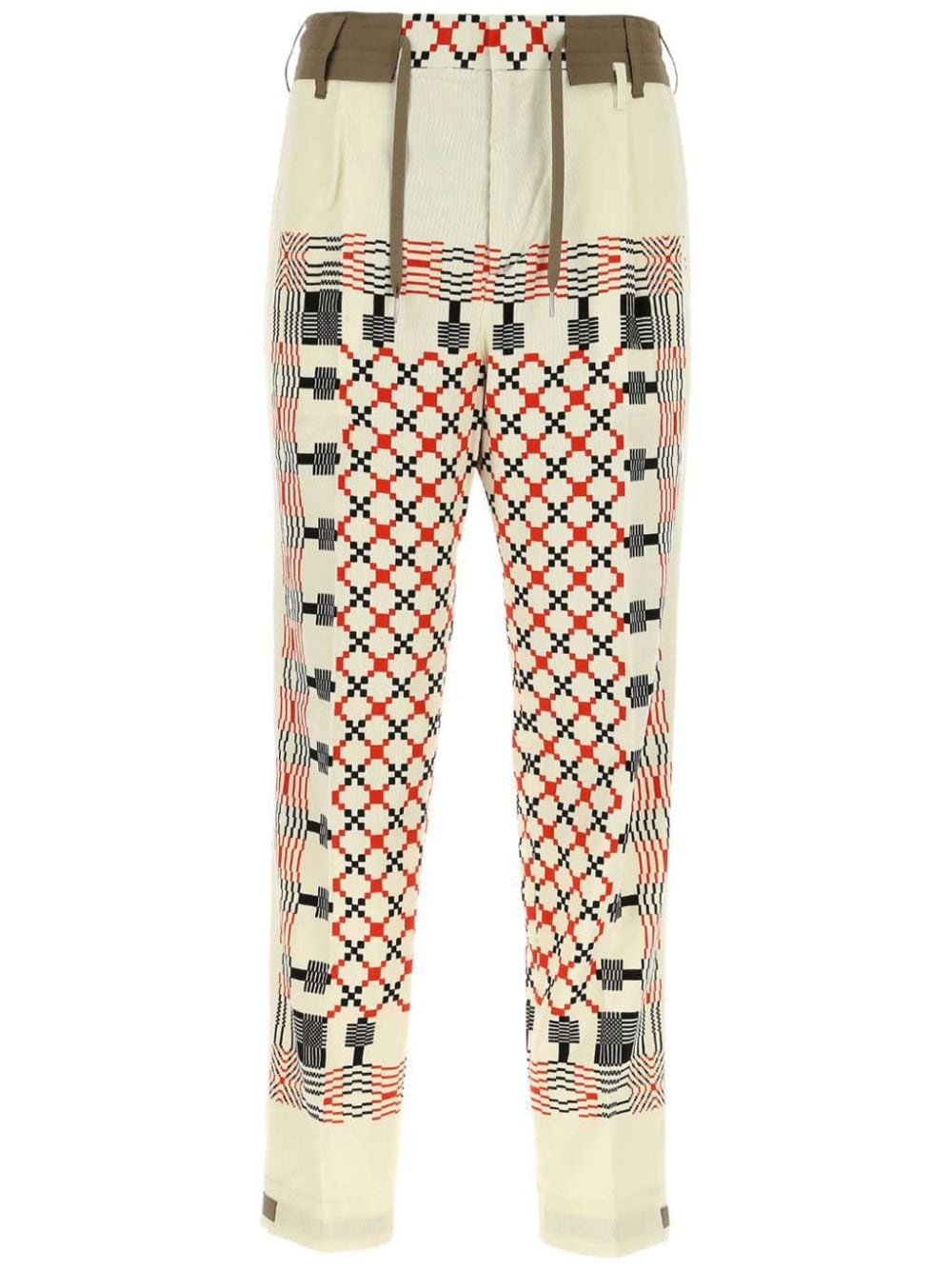 graphic-print cotton trousers - 1