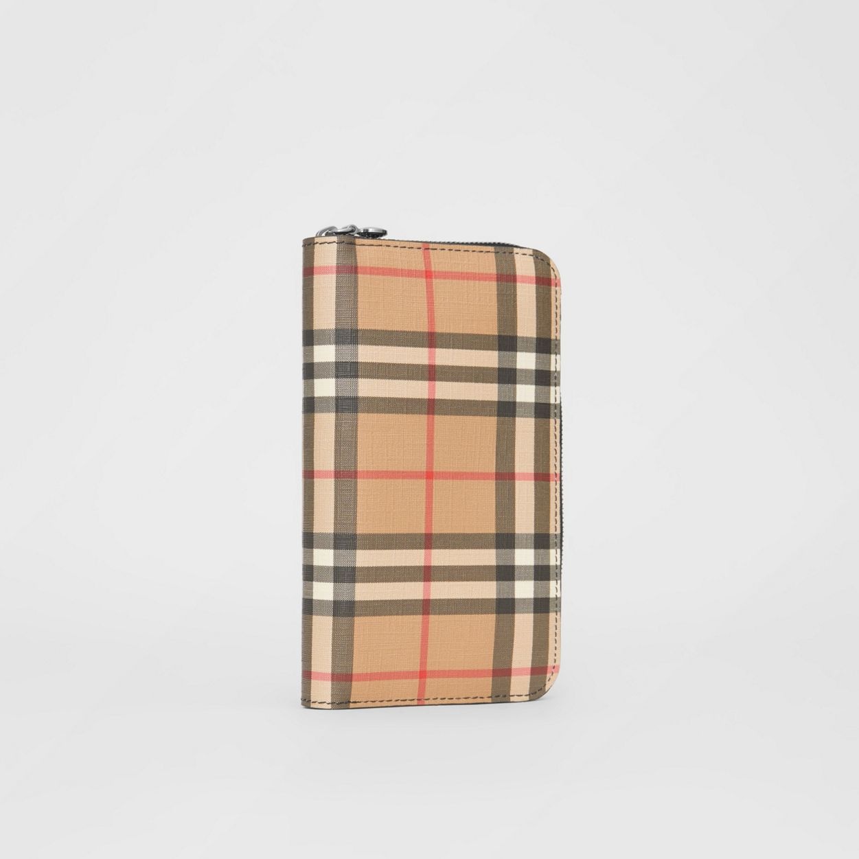 Vintage Check and Leather Ziparound Wallet - 4