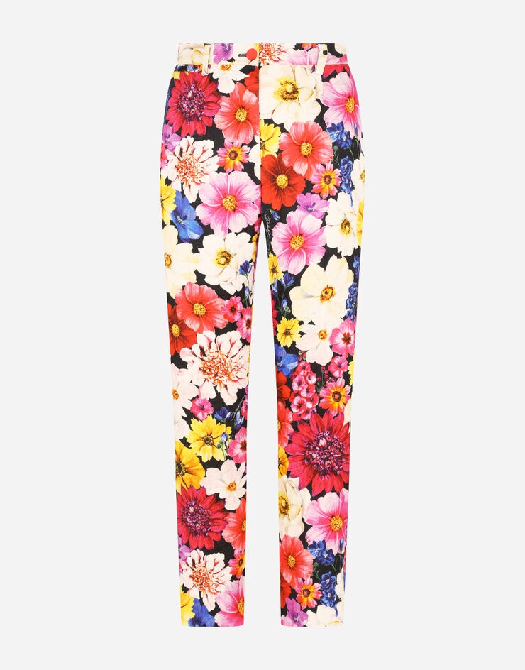 Garden-print brocade pants - 3