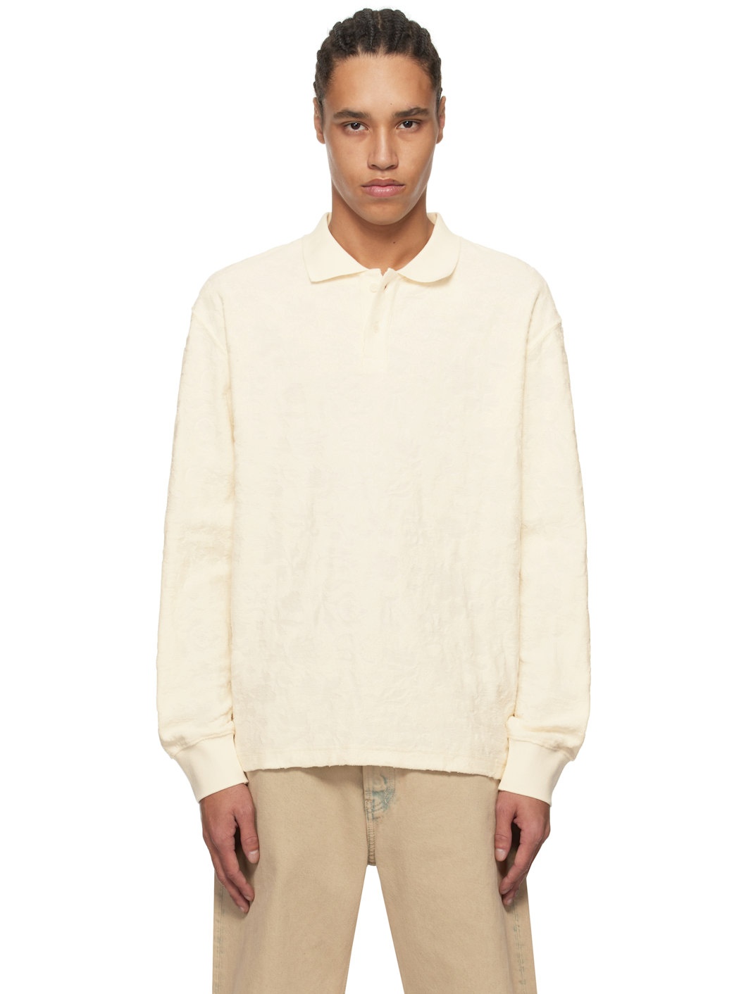 Off-White Robert Plush Long Sleeve Polo - 1
