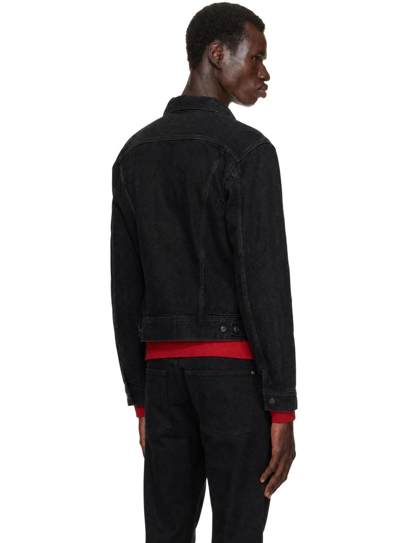 Black Worn-In Denim Trucker Jacket 3
