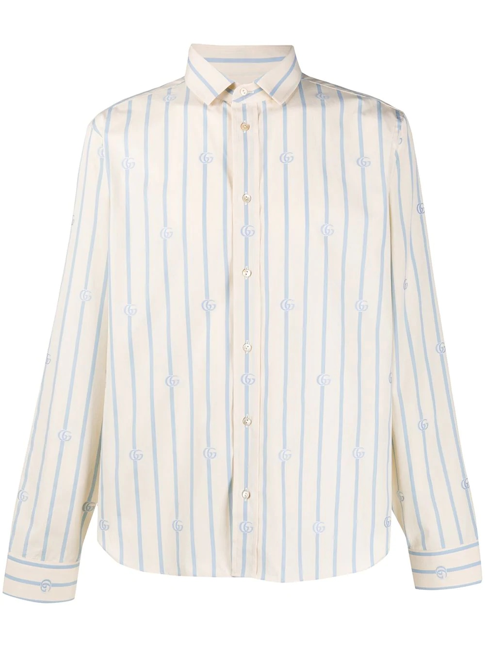 striped logo print shirt - 1