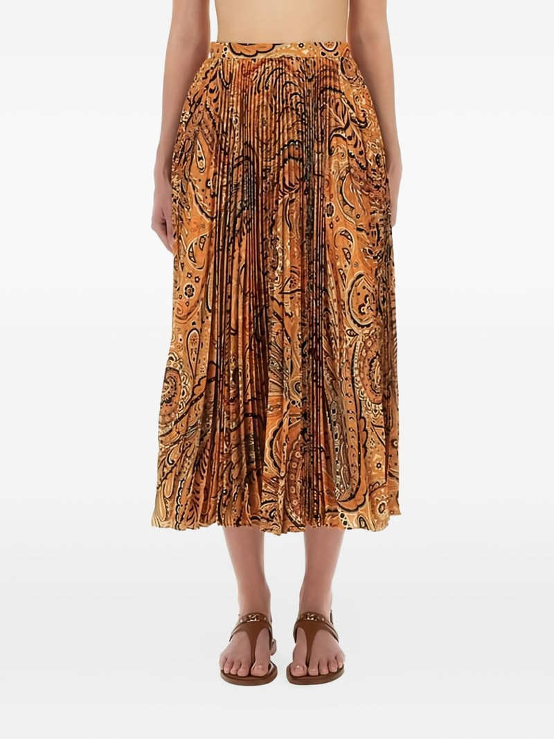 paisley-print pleated midi skirt 1