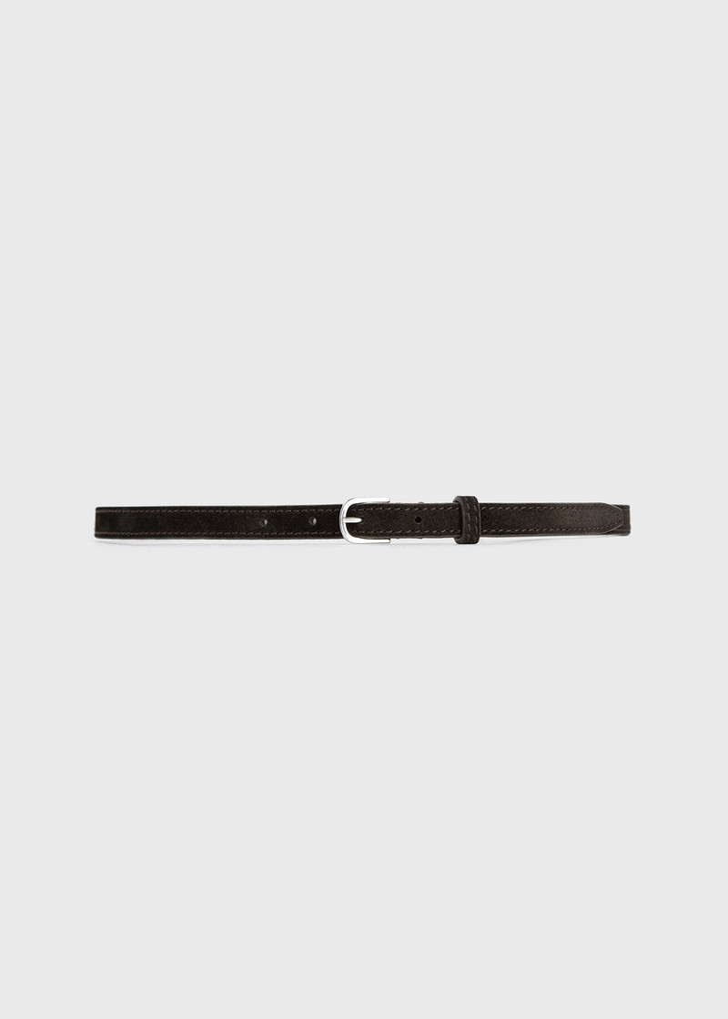 Thin suede belt espresso 1