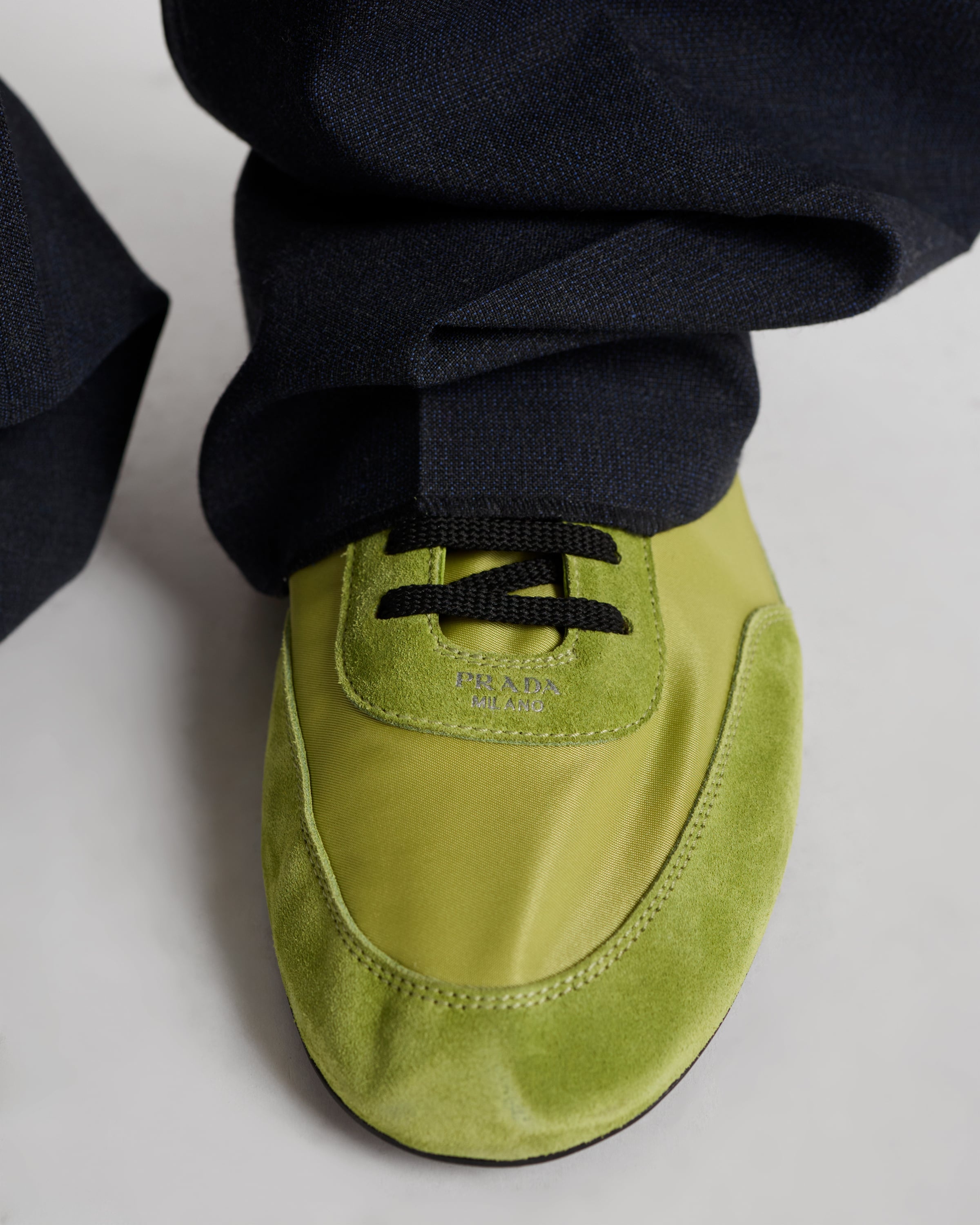 Collapse Re-Nylon and suede elasticized sneakers - 3