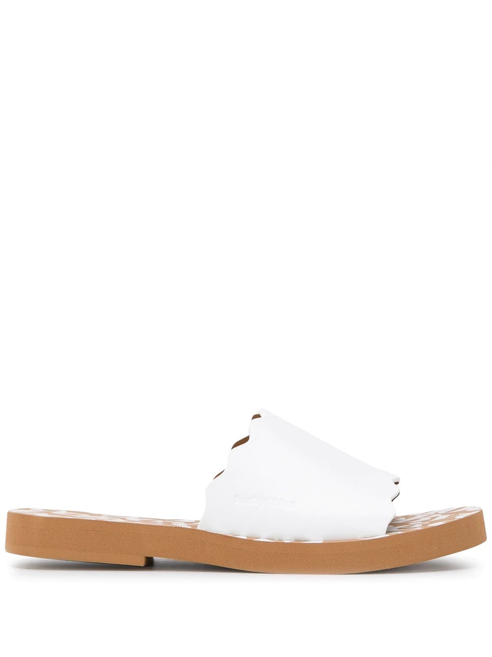 logo print scalloped edge slides - 1