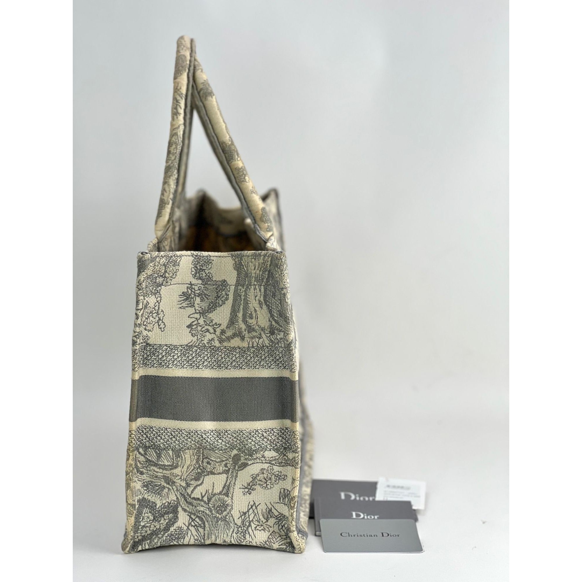 CHRISTIAN DIOR Canvas Embroidered Medium Dioriviera Grey Tote - 5