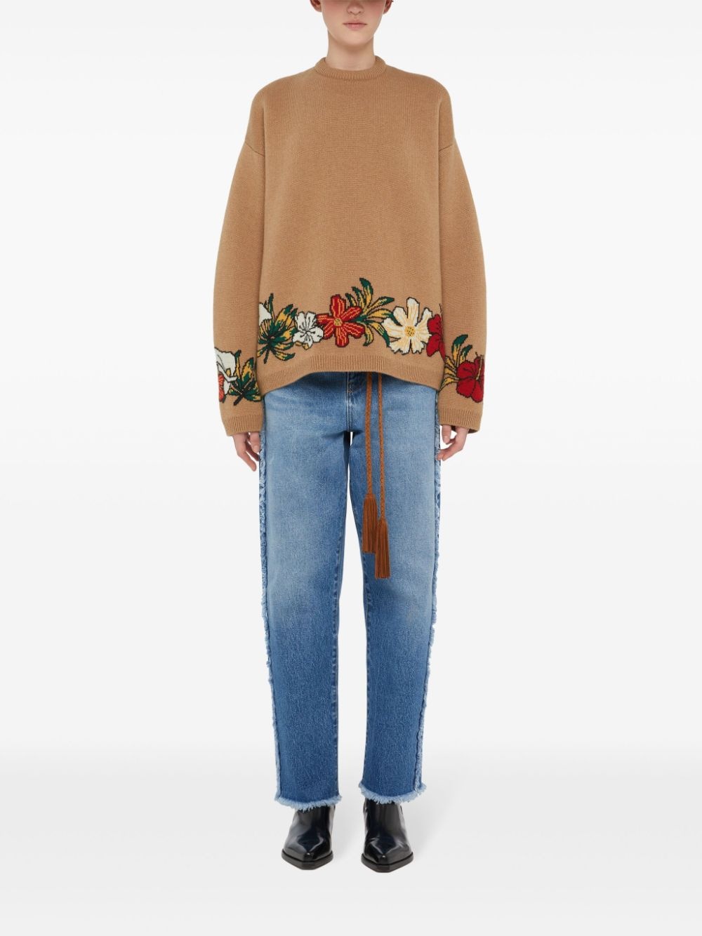 R+J floral-intarsia cashmere jumper - 2