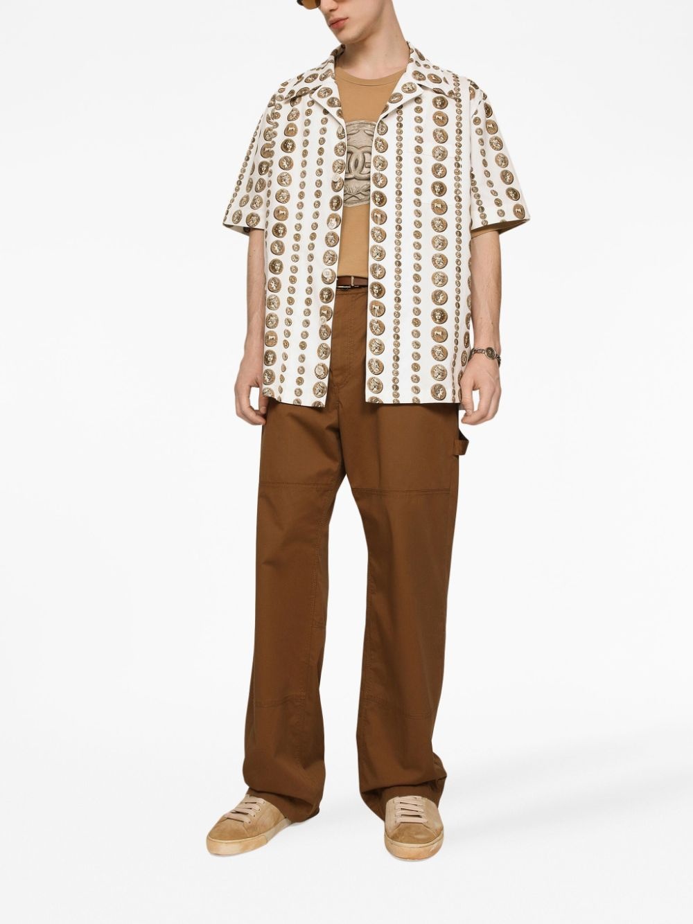 logo-patch straight-leg trousers - 2