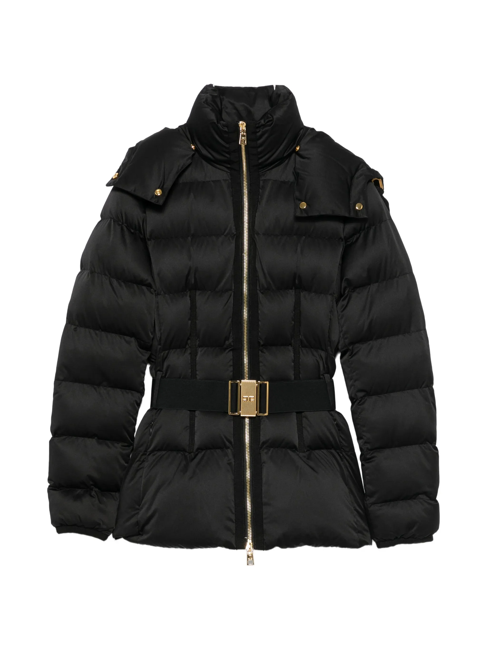 Elisabetta Franchi Belted Hooded Puffer Jacket - 1