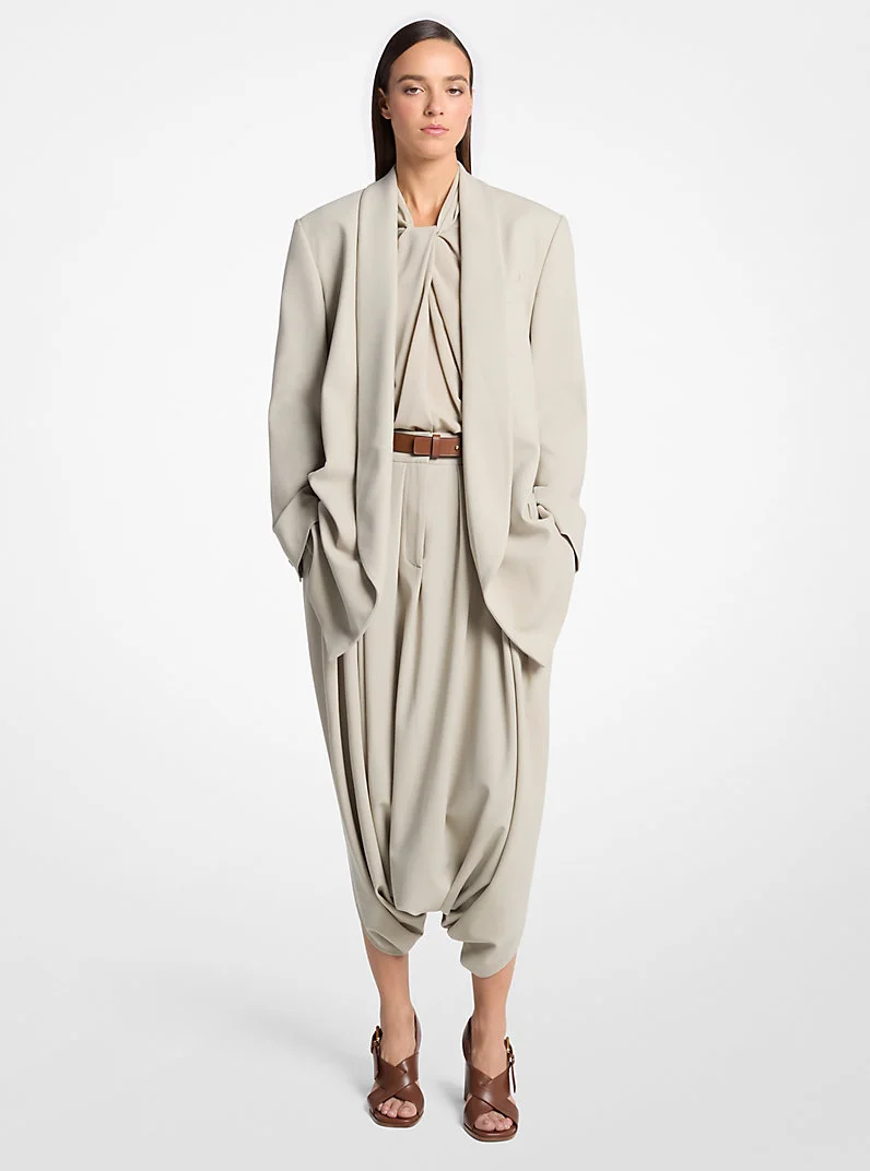 Tissue Wool Crepe Bathrobe Jacket - 1