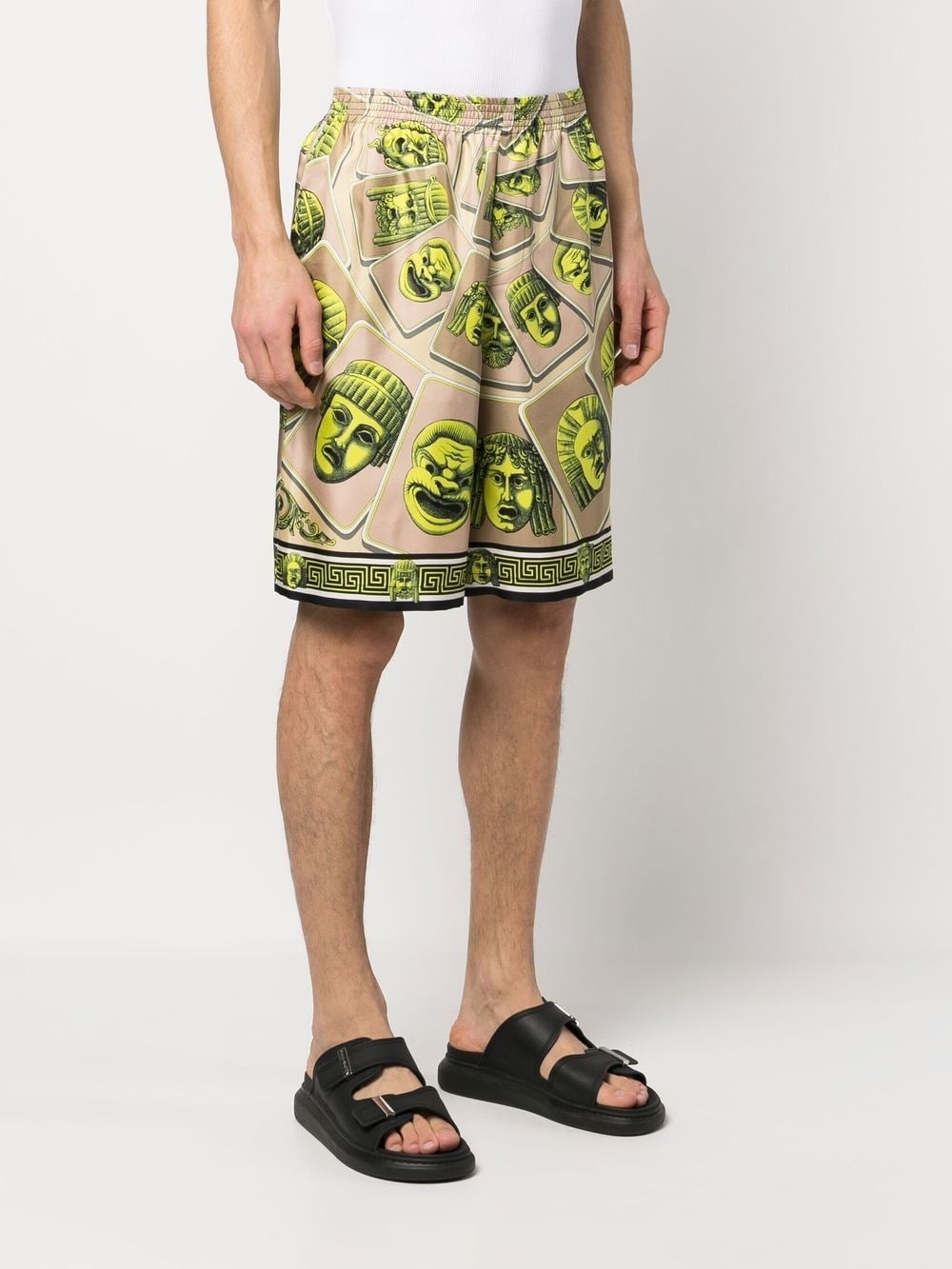 Le Maschere print silk shorts - 3