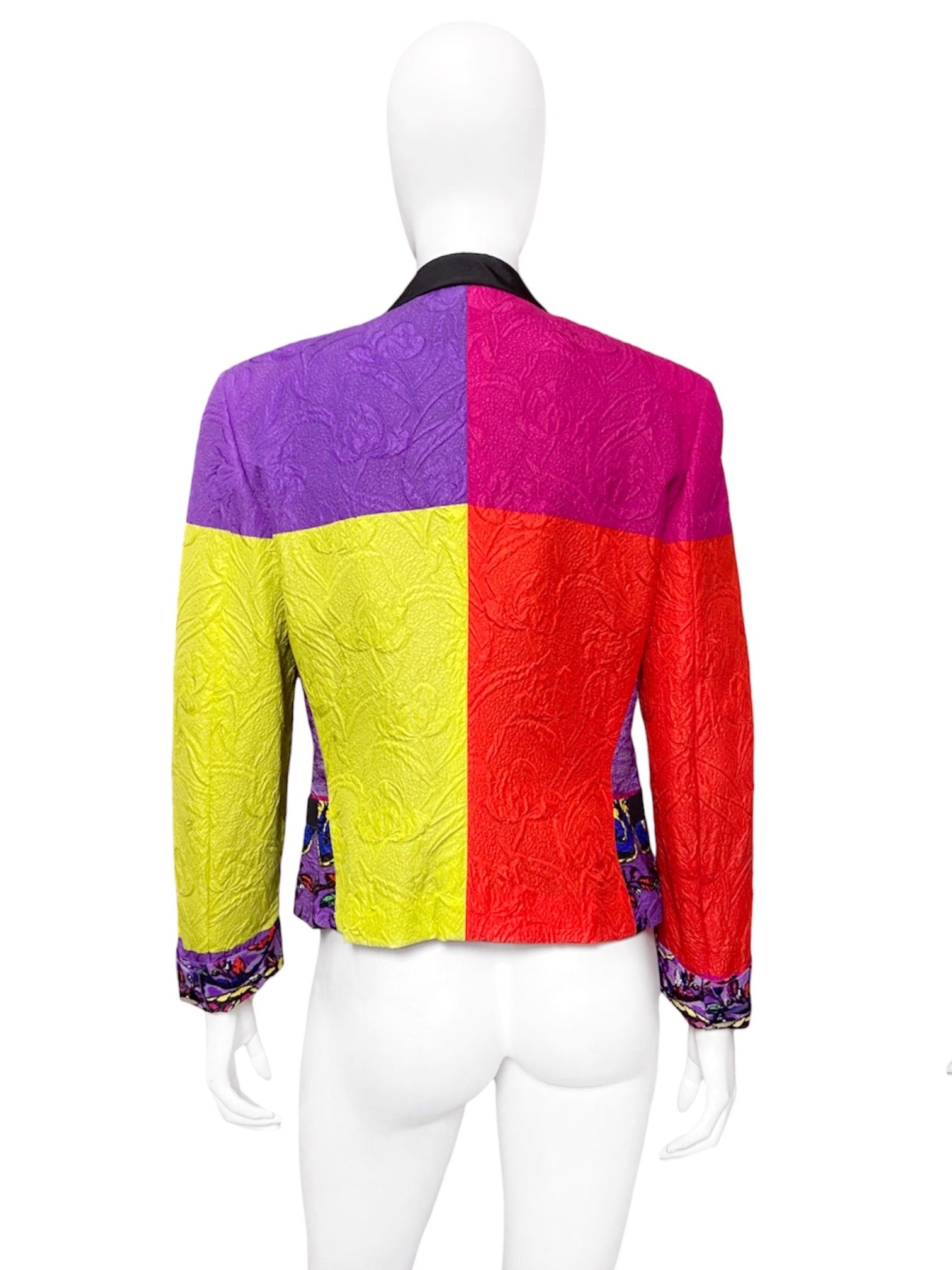 Gianni Versace Spring 1990 Colour Block Baroque Silk Blazer Jacket 44 - 5