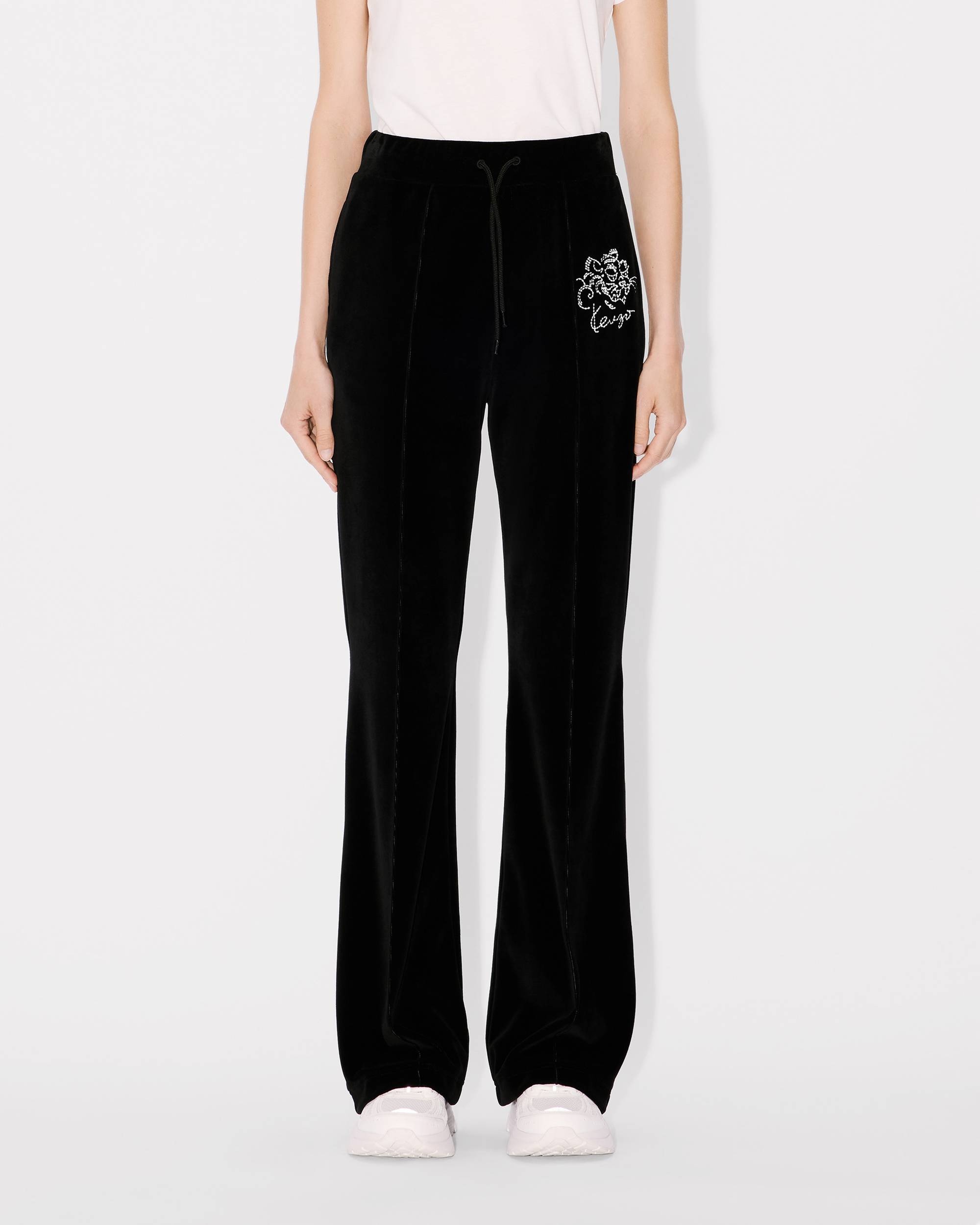 'KENZO Star Tiger' embroidered velvet track pants - 4