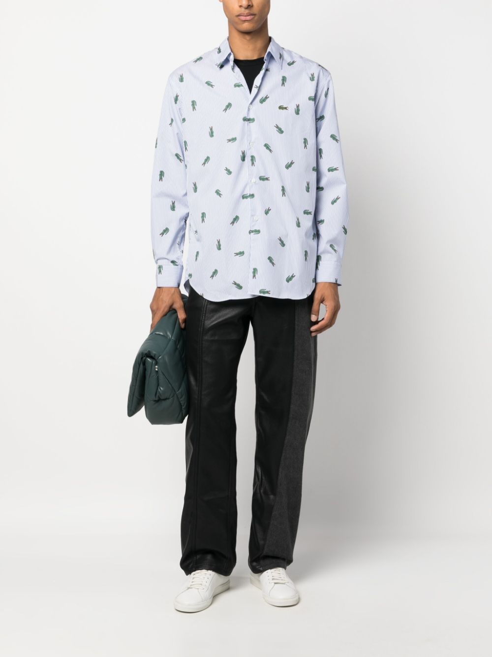 x Lacoste logo striped shirt - 2