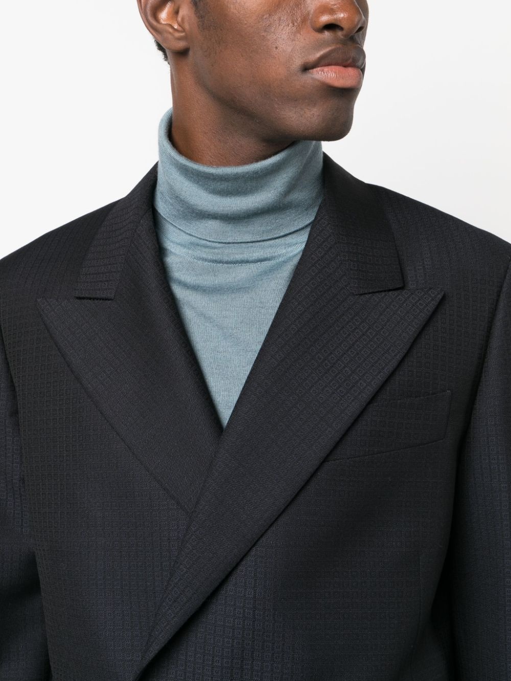 checked double-breasted blazer - 5