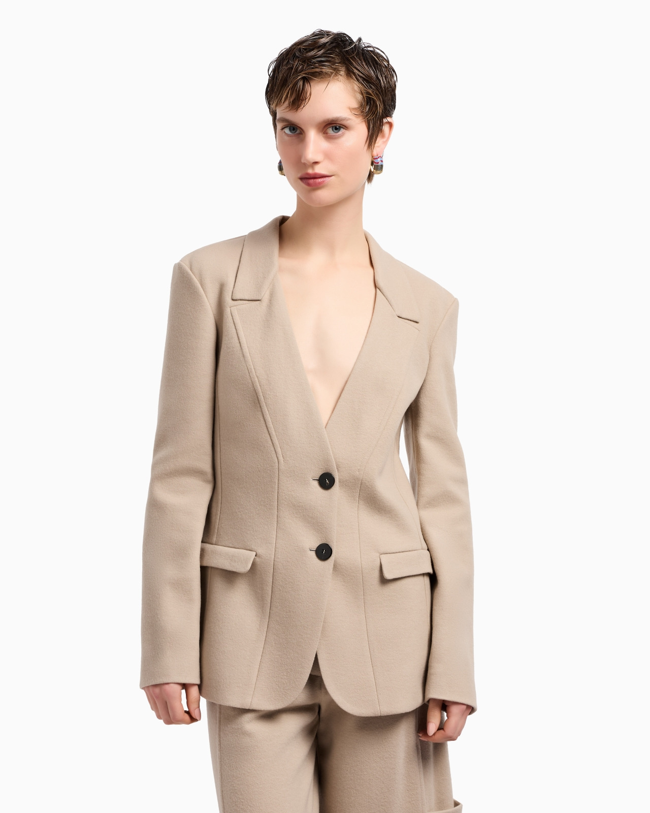 ASV SINGLE-BREASTED JACKET IN WOOL DOUBLE JERSEY - 4