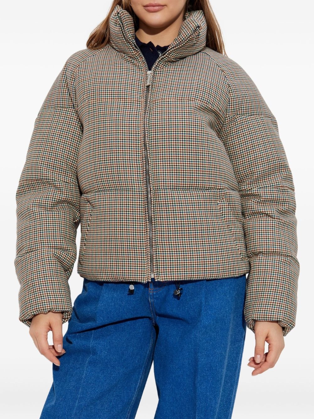 houndstooth puffer jacket - 3