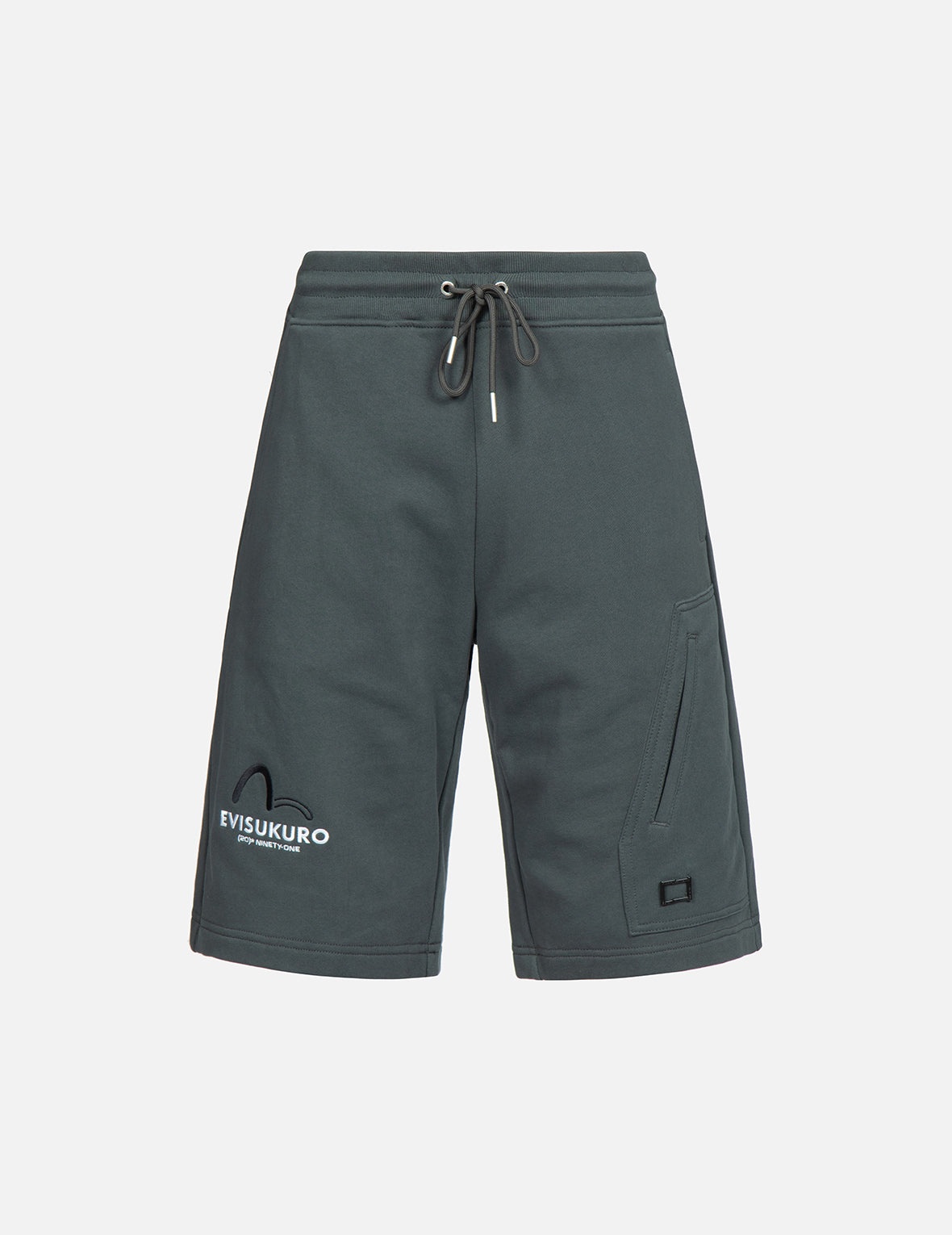 EK Logo Print Side Pocket Sweat Shorts - 1