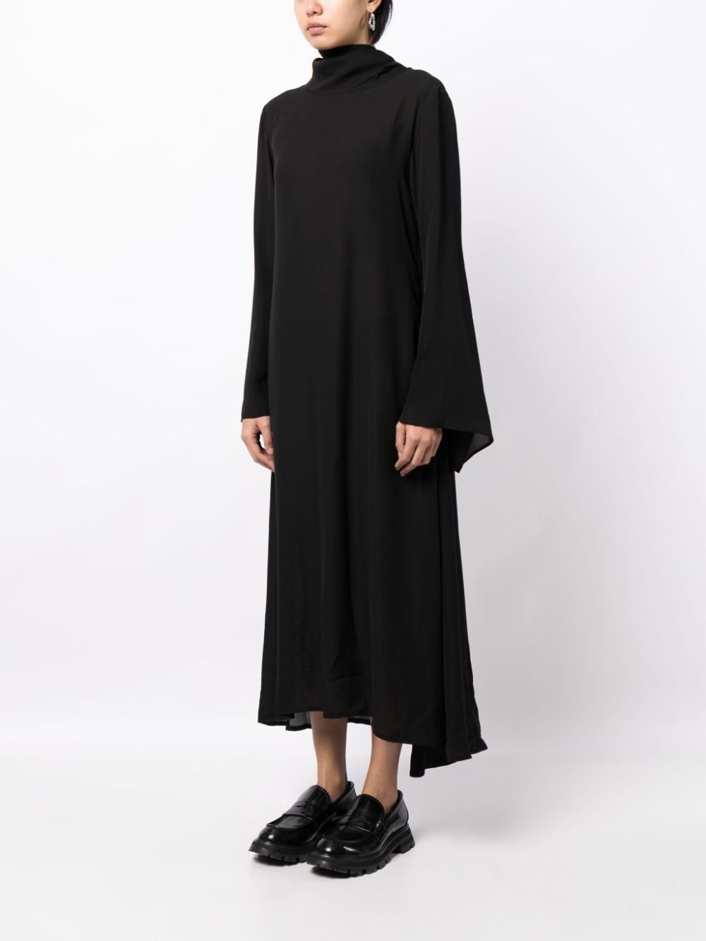 high-neck long-sleeve dress - 3
