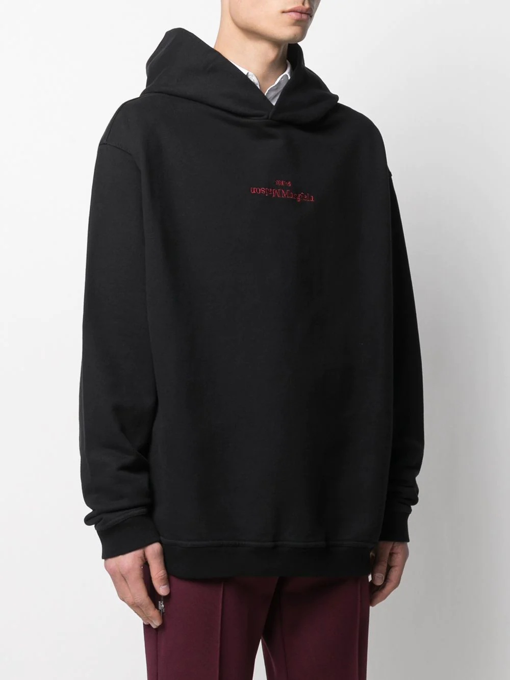 flipped logo hoodie - 3