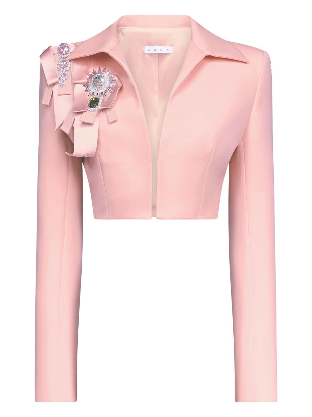crystal-embellished cropped jacket - 1