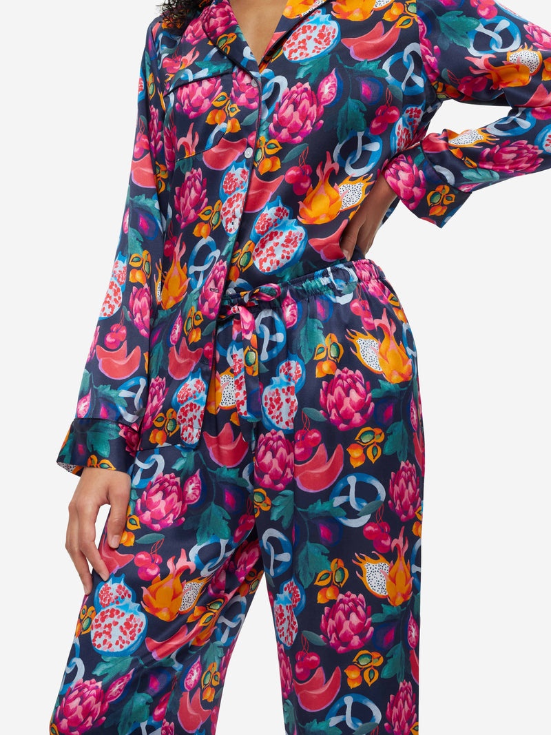 Women's Pyjamas Brindisi 78 Silk Satin Navy - 5