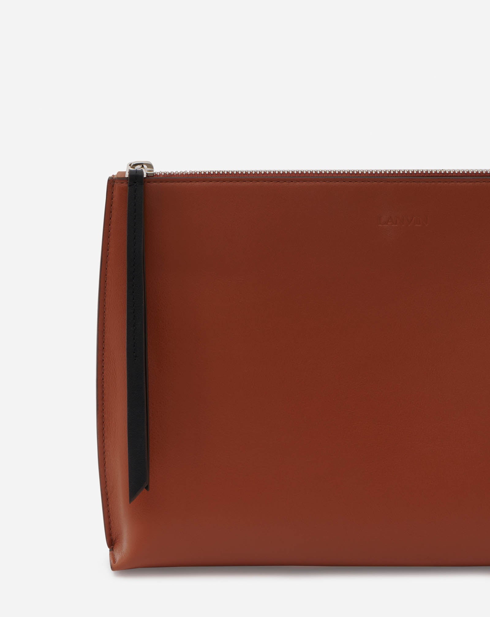 ZIPPERED LEATHER HOBO TIE CLUTCH 6