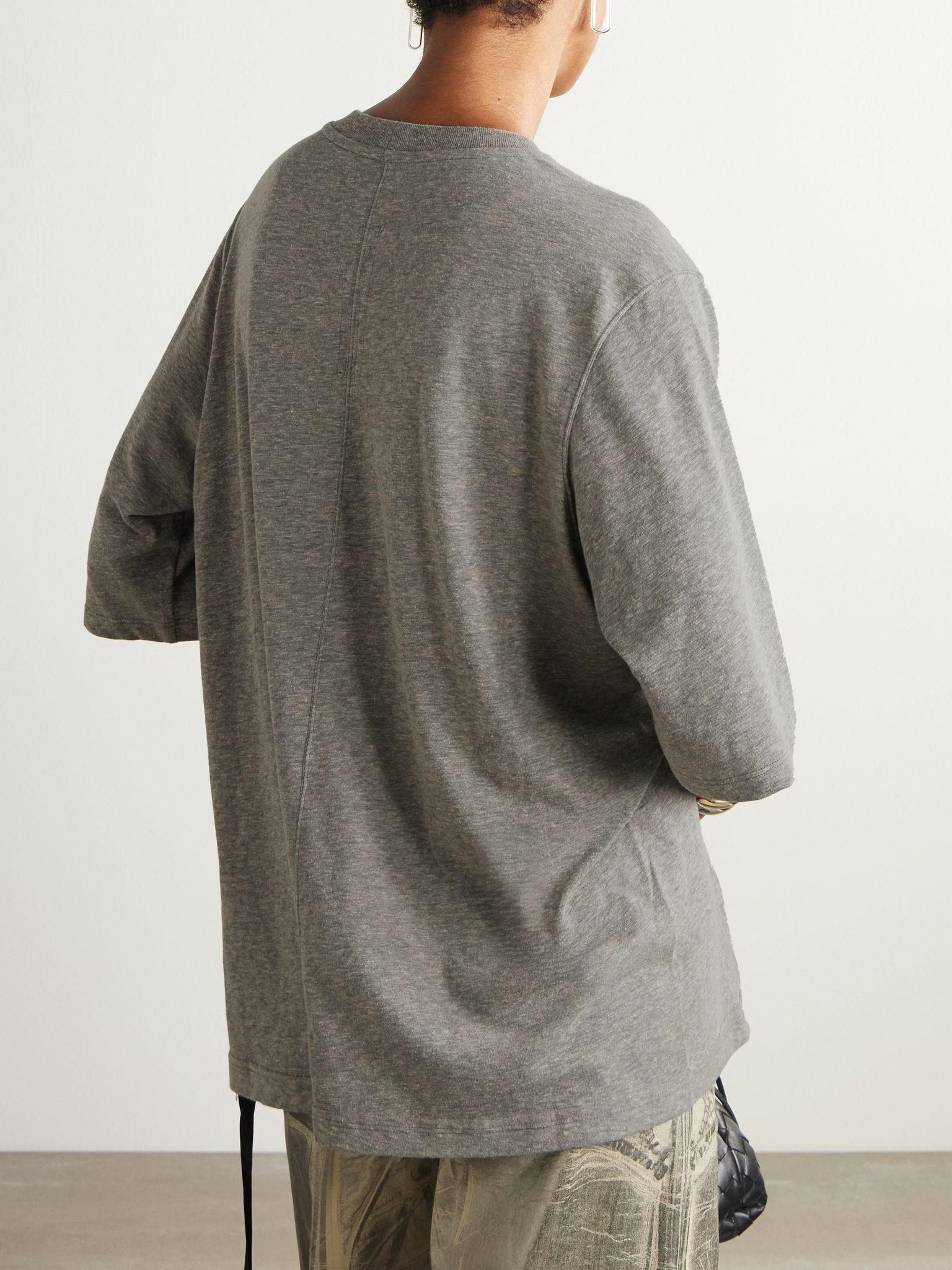 Walrus paneled cotton-jersey T-shirt Gray - 4